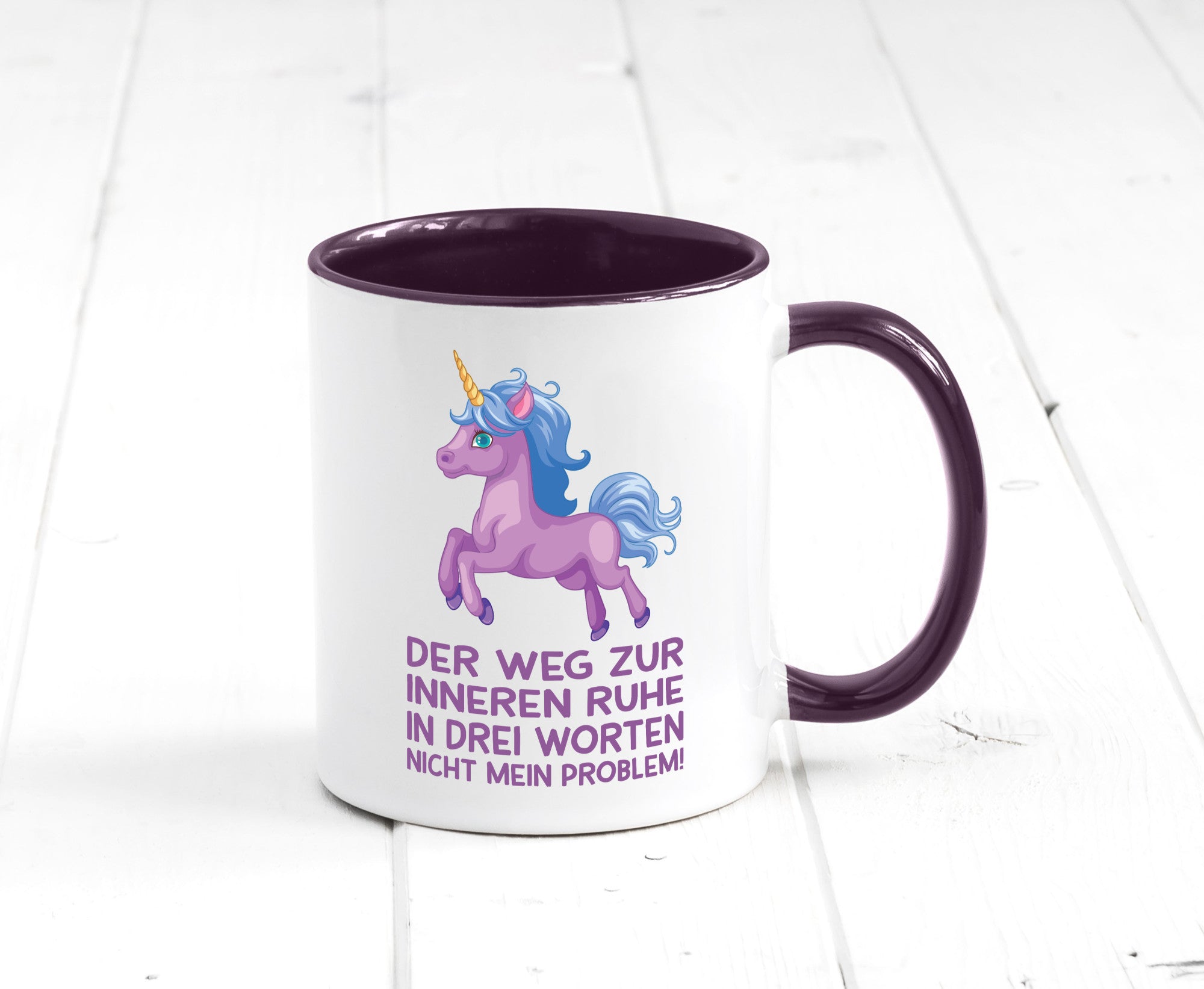 Innere Ruhe, drei Worte, nicht mein Problem | Einhorn Geschenk Humor