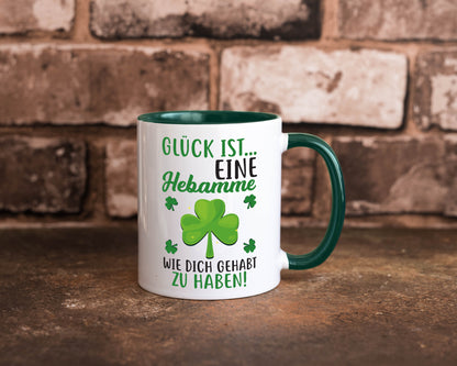 Hebamme Dankeschön | Dankes Tasse Kleeblätter Glück Humor Geschenkidee