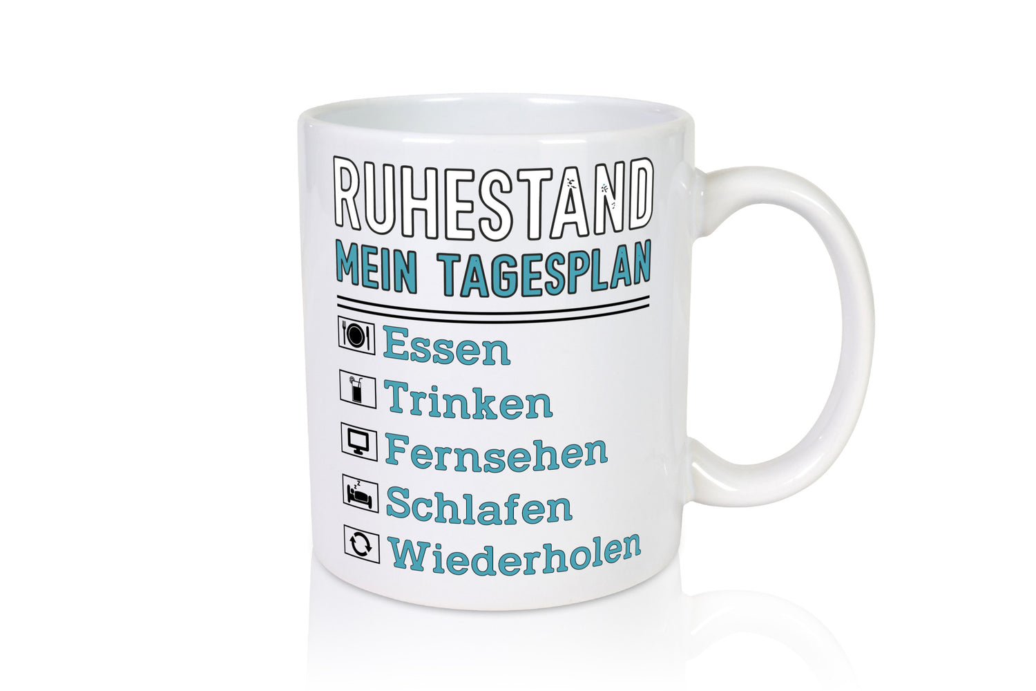 Ruhestand Tagesplan | Rentner Chillen v2 lustiger Spruch Geschenk Jubiläum Tasse