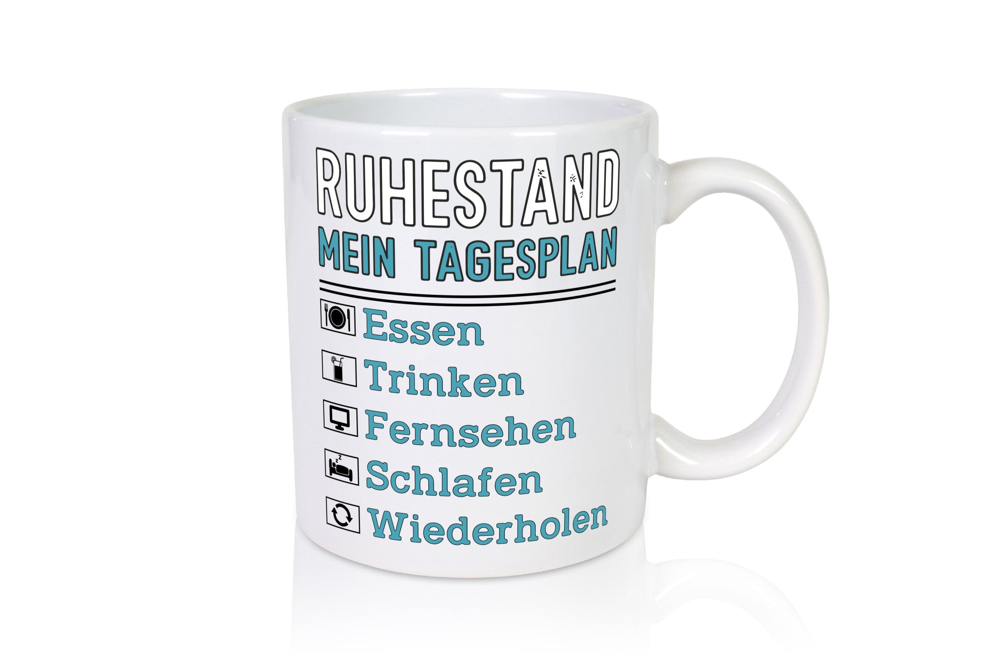 Ruhestand Tagesplan | Rentner Chillen v2 lustiger Spruch Geschenk Jubiläum Tasse