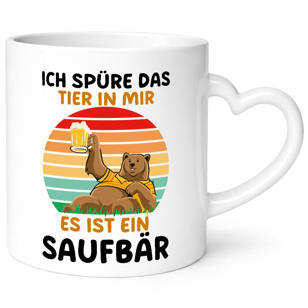 Ich spüre das Tier in mir | Saufbär Bier Vintage v2 Geschenk Tierliebhaber