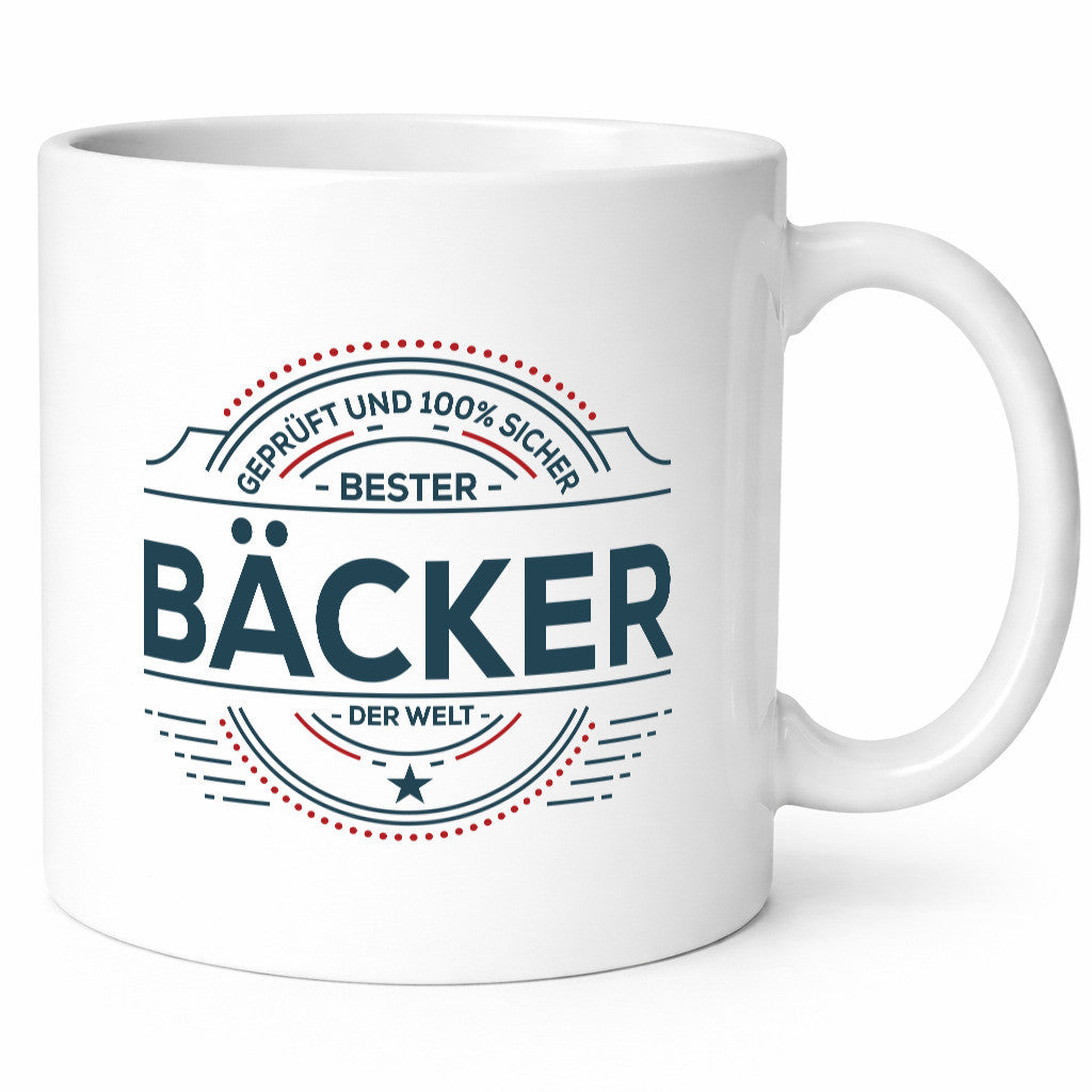 Geprüft und sicher: Bäcker | Bäckerei Backen Konditor Humor Geschenkidee Tasse