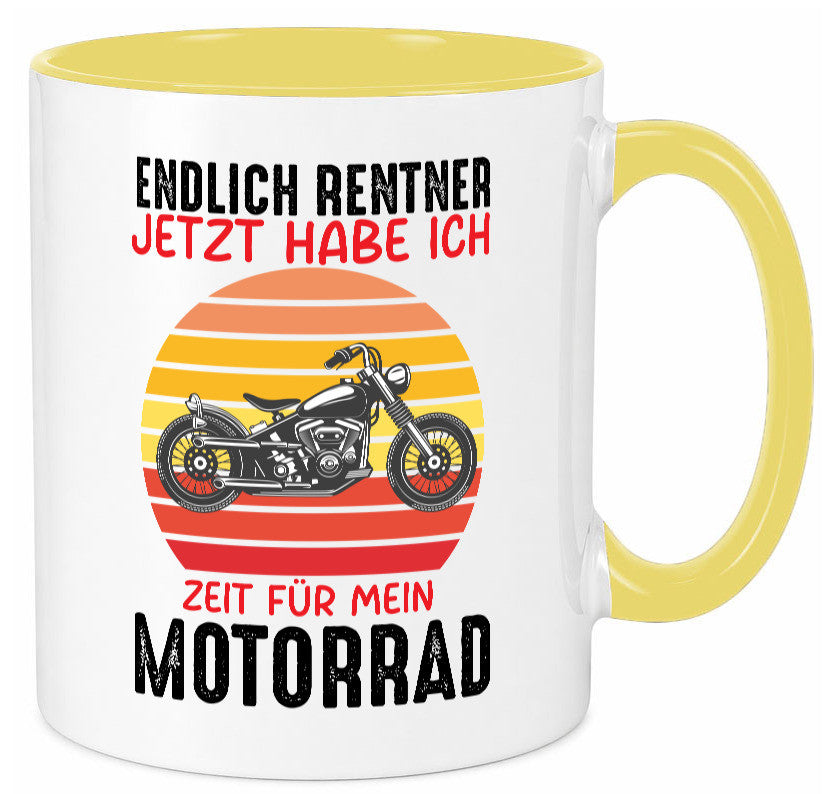 Endlich Renter jetzt habe ich Zeit für mein Motorrad lustig Humor Geschenkidee Tasse