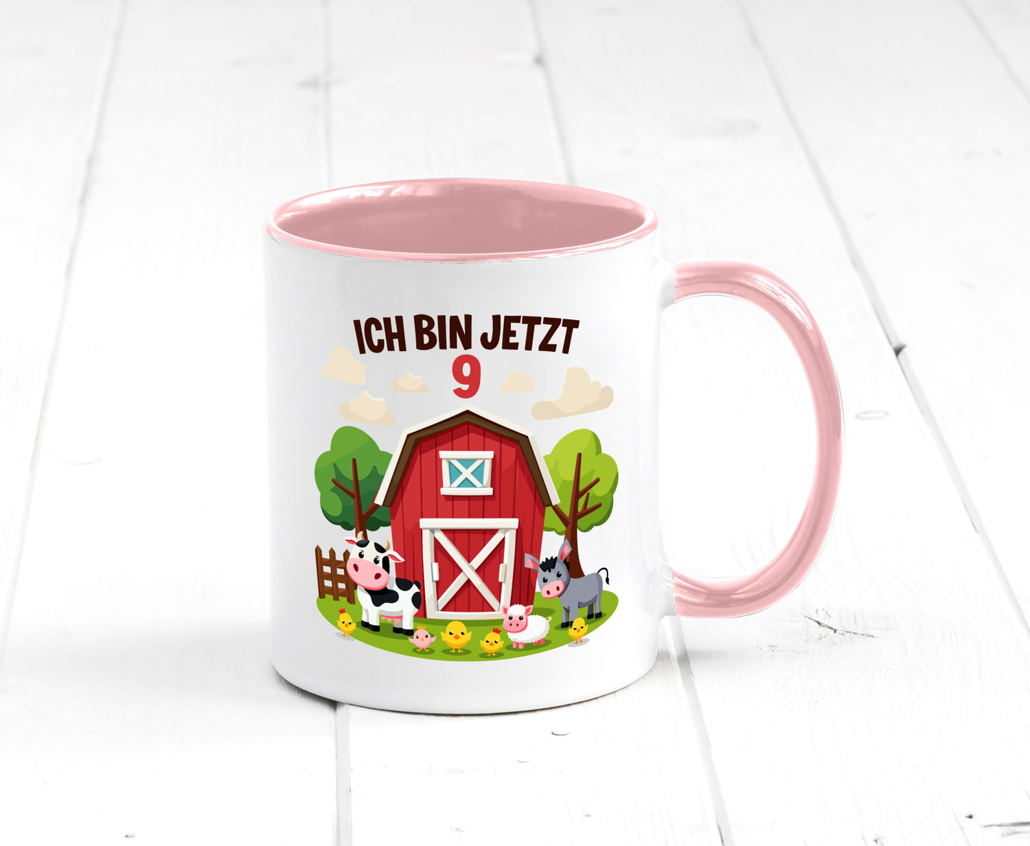 9. Geburtstag | 8 Jahre Bauernhof und Tiere Humor Geschenkidee Tasse