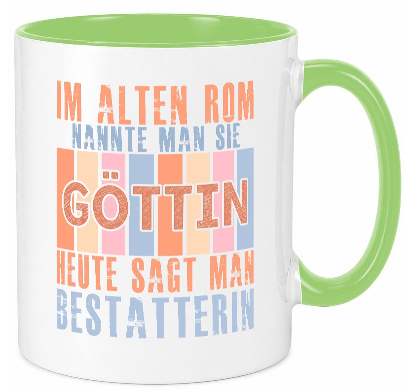 Heute sagt man: Bestatterin | Bestattung Totengräberin lustig Humor Tasse