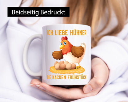 Ich liebe Hühner | Eier Frühstück Huhn Comic Witz Geschenk Humor Geschenkidee