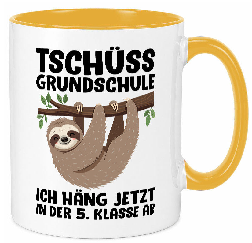 Tschüss Grundschule ich häng jetzt in der 5. Klasse ab Humor Geschenkidee Tasse
