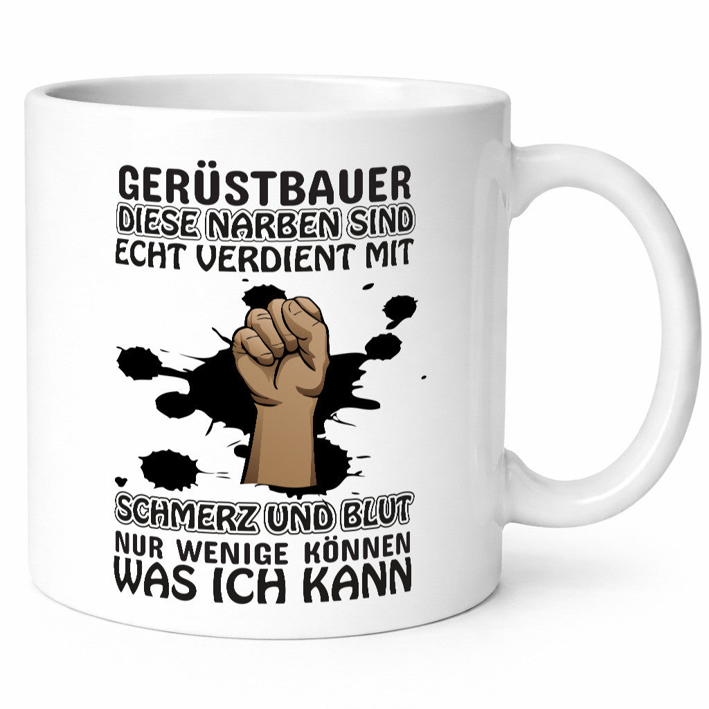 Gerüstbauer Tasse | Schmerz und Blut harte Arbeit lustig Kollegen Büro Geschenk