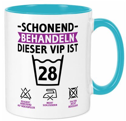 28 Geburtstag | schonend behandeln Jahre Humor Geschenkidee Tasse