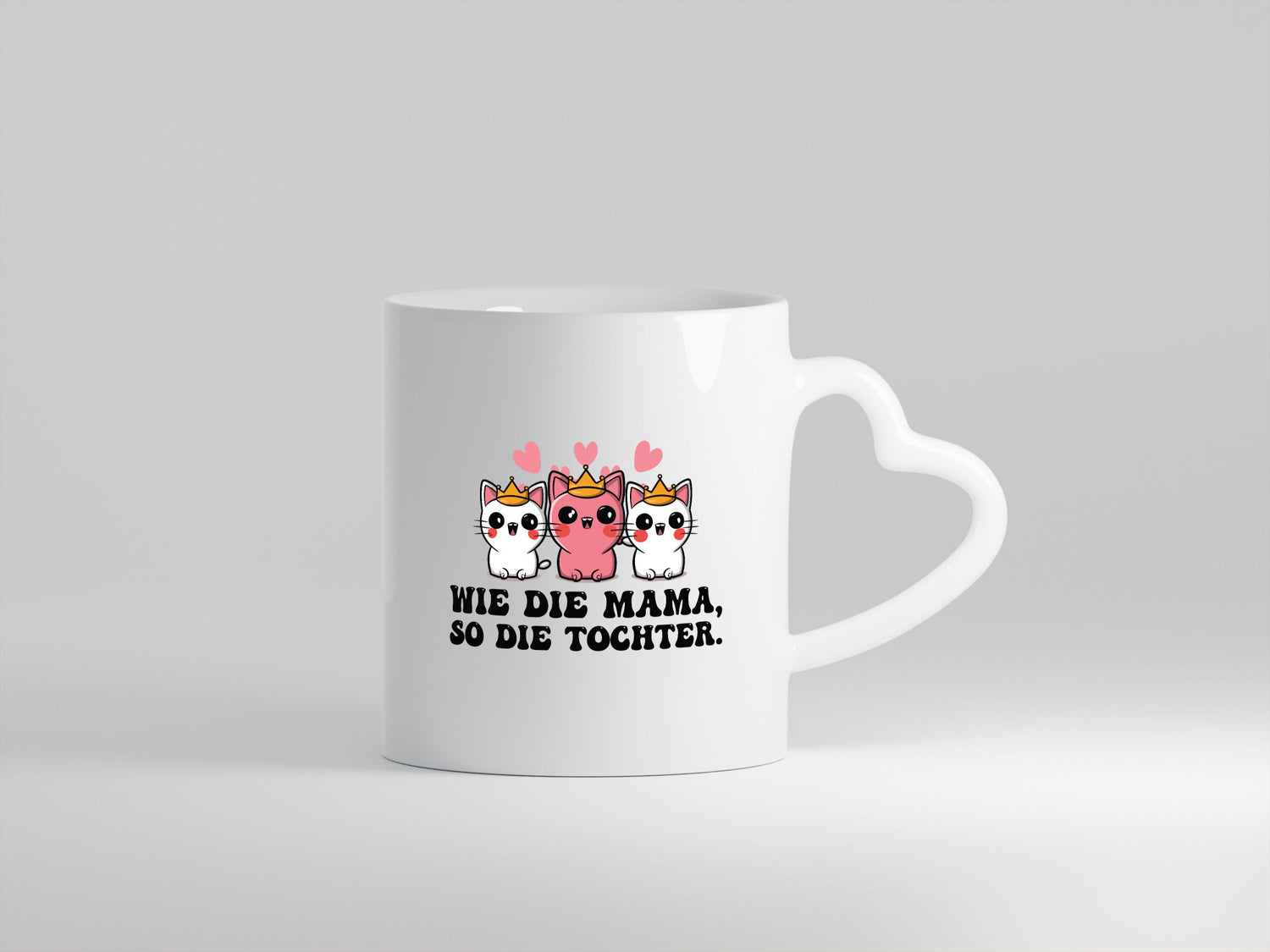 Wie die Mama, so Tochter | Katze Katzenbabies Geschenkidee Familie Humor Tasse