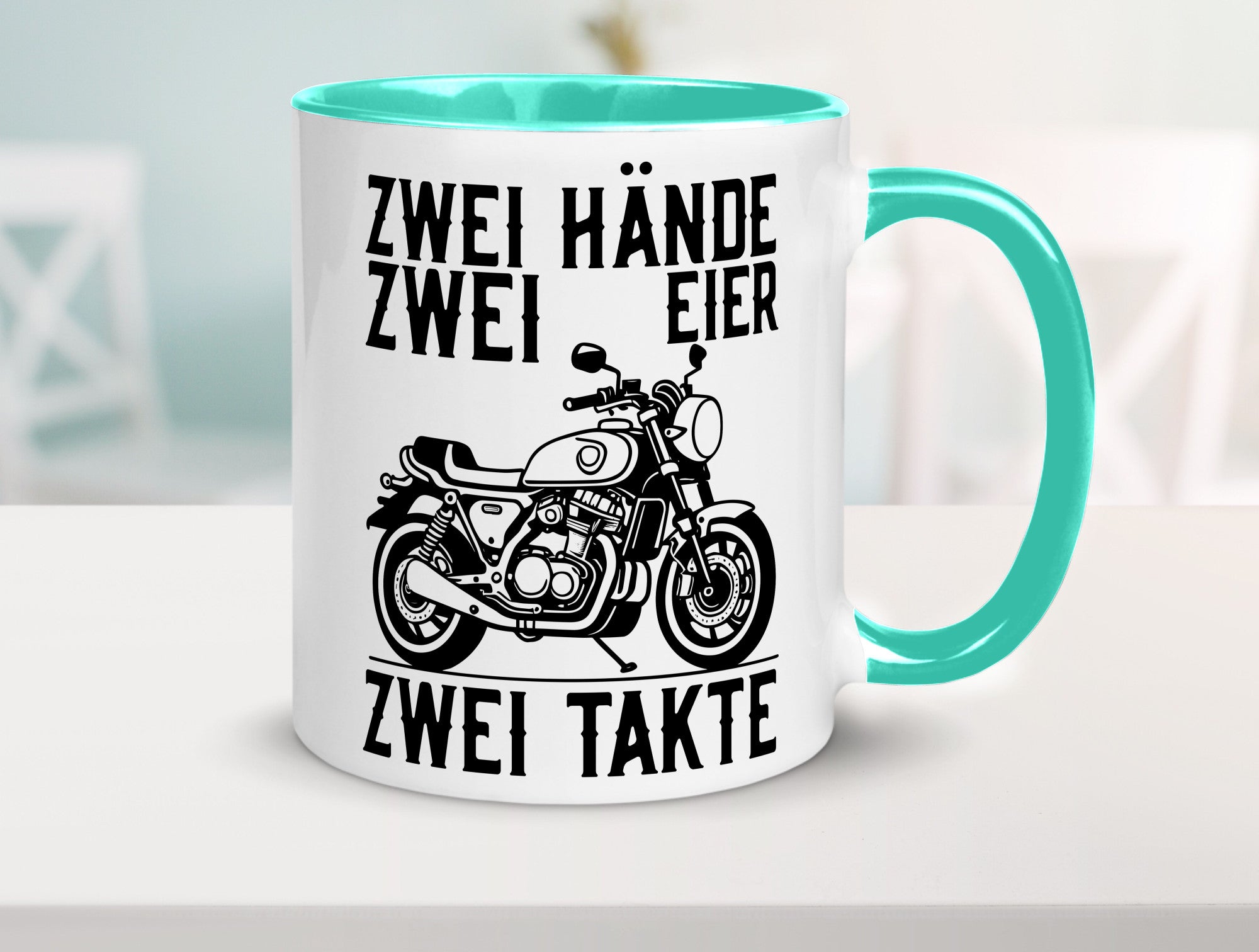 Zwei Hände | Zweitaktmotor Motorrad Moped Biker Geschenkidee Humor Tasse