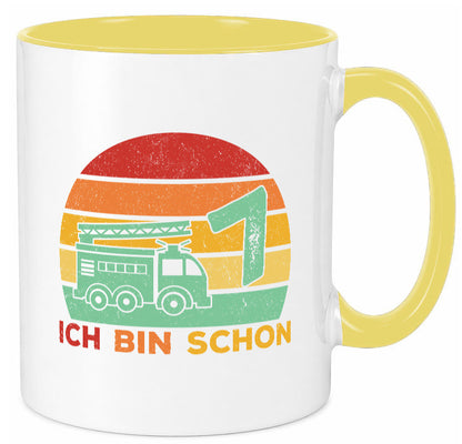 7. geburtstag | Feuerwehrauto 7 Jahre Feuerwehr Geschenk Geschenkidee lustiger Tasse