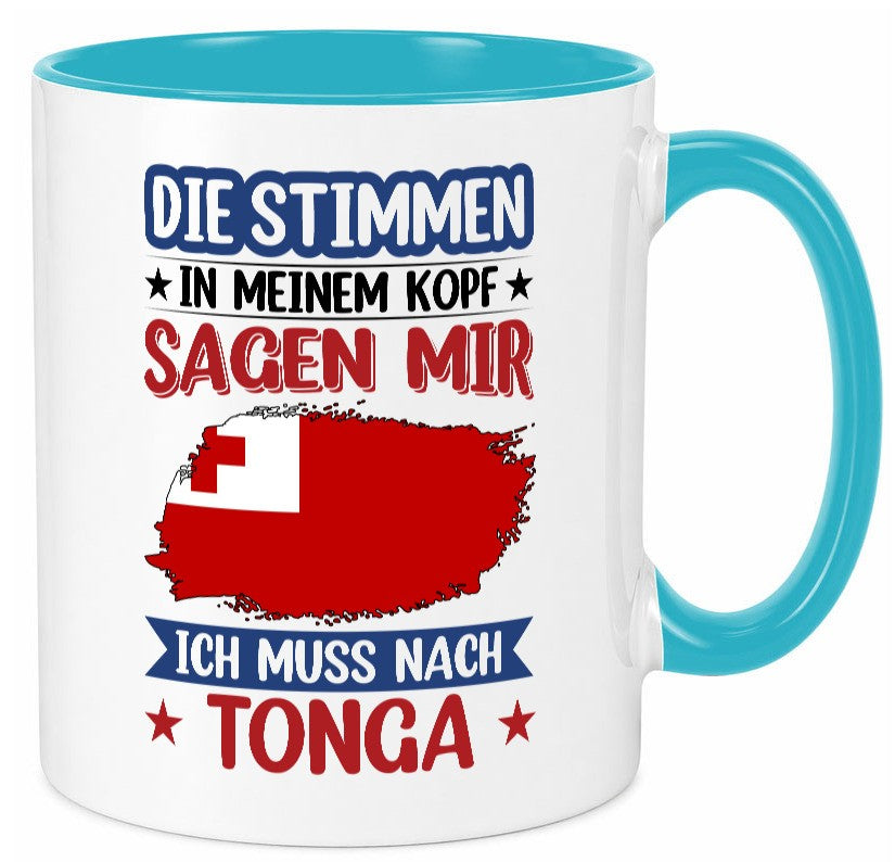 Tonga | Urlaub Stimmen in meinem Kopf Traumland lustiger Spruch Geschenk Humor Tasse