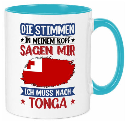 Tonga | Urlaub Stimmen in meinem Kopf Traumland lustiger Spruch Geschenk Humor Tasse