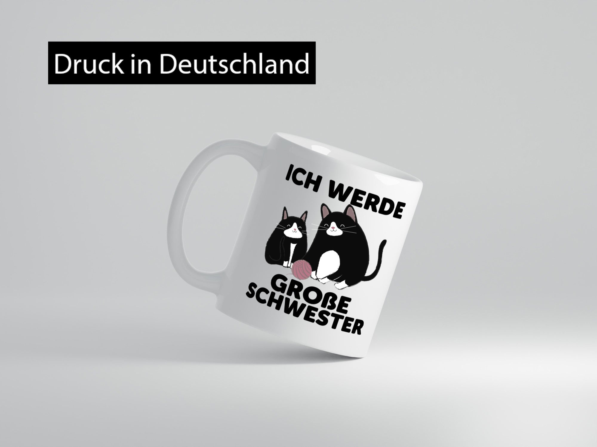 Ich werde große Schwester | Katze Wollknäuel lustiger Spruch Geschenk
