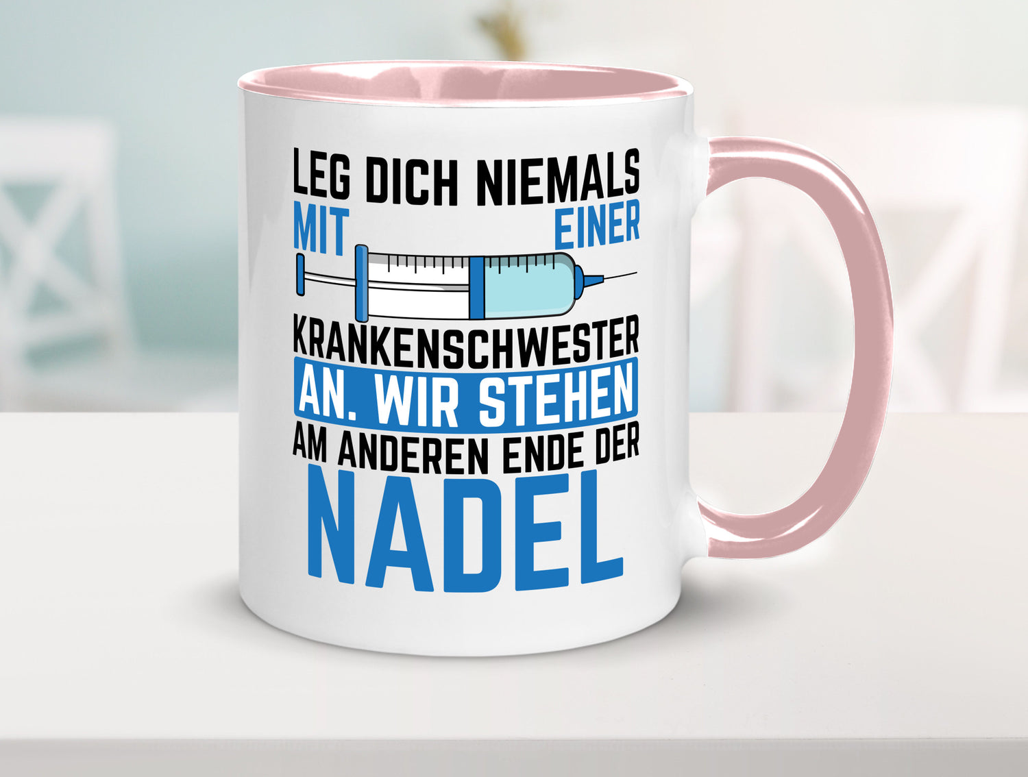 Krankenschwester anlegen | Nadel Spritze Klinik Spruch Geschenkidee Humor Tasse
