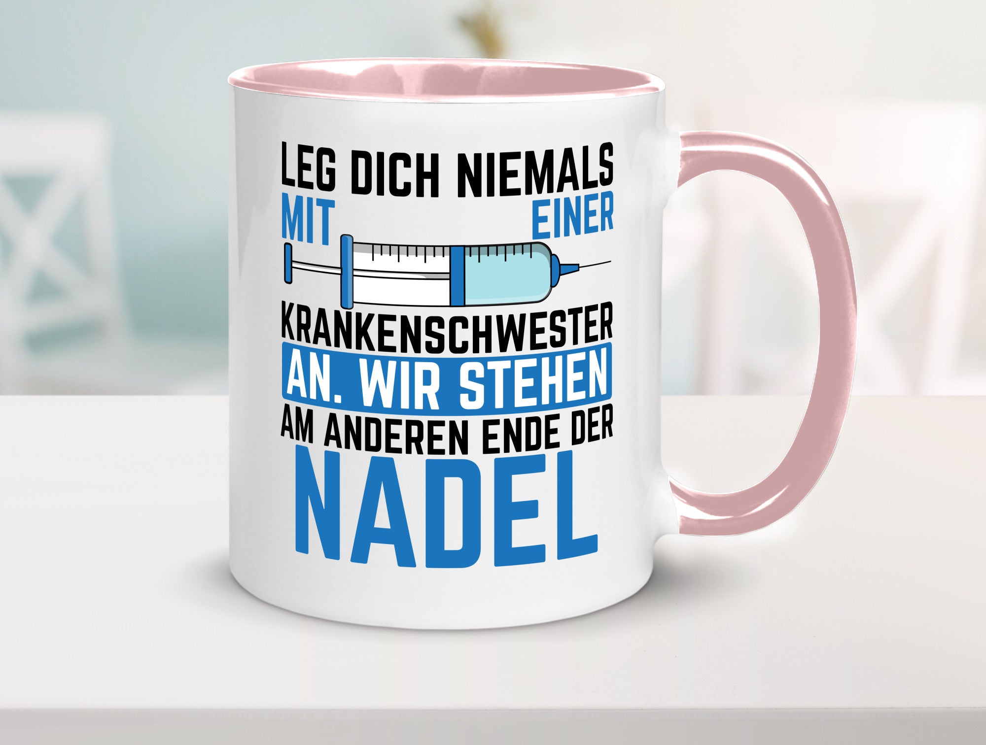 Krankenschwester anlegen | Nadel Spritze Klinik Spruch Geschenkidee Humor Tasse
