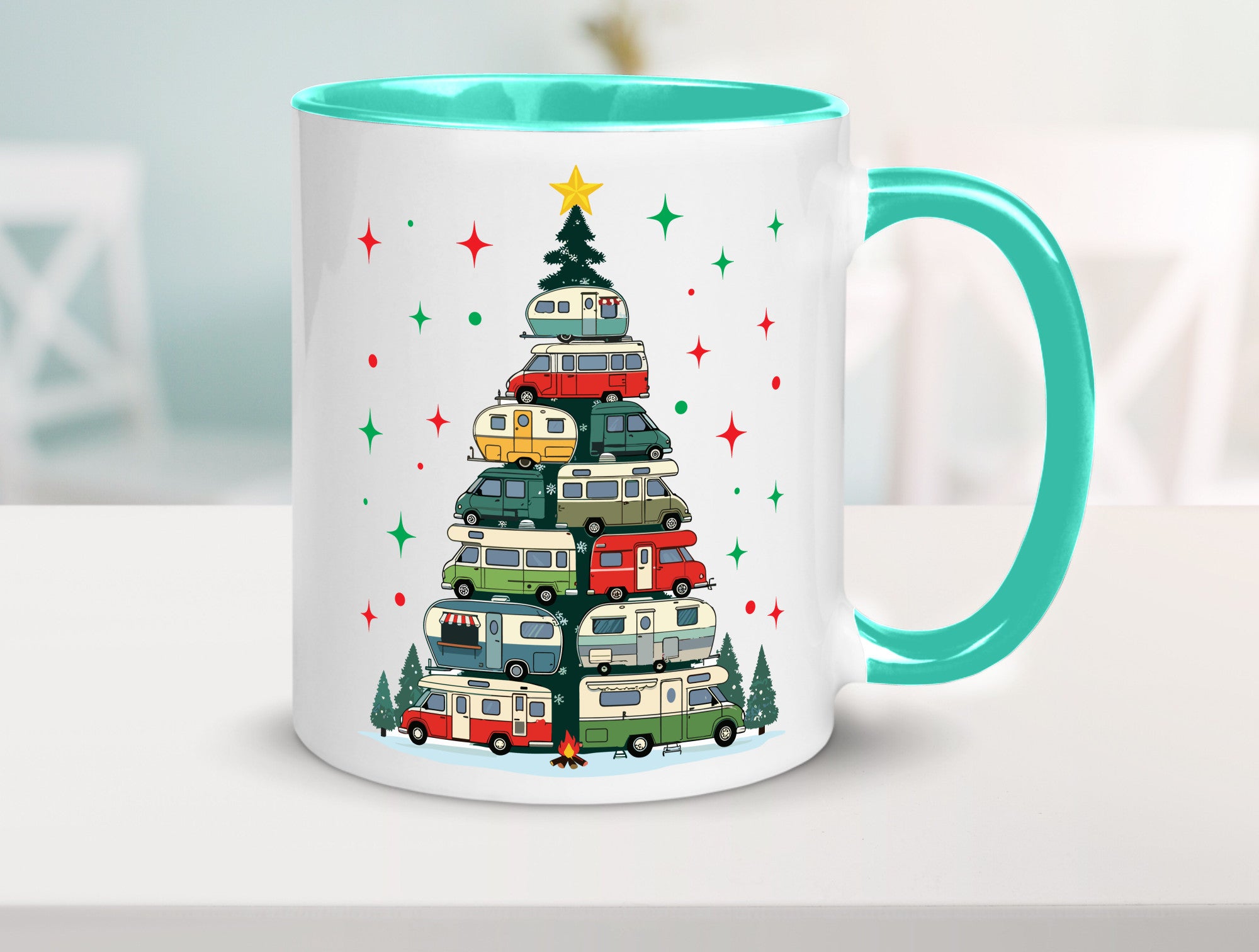 Camper | Camping Weihnachten Fahrzeuge Baumlichter v2 lustig Humor Geschenkidee