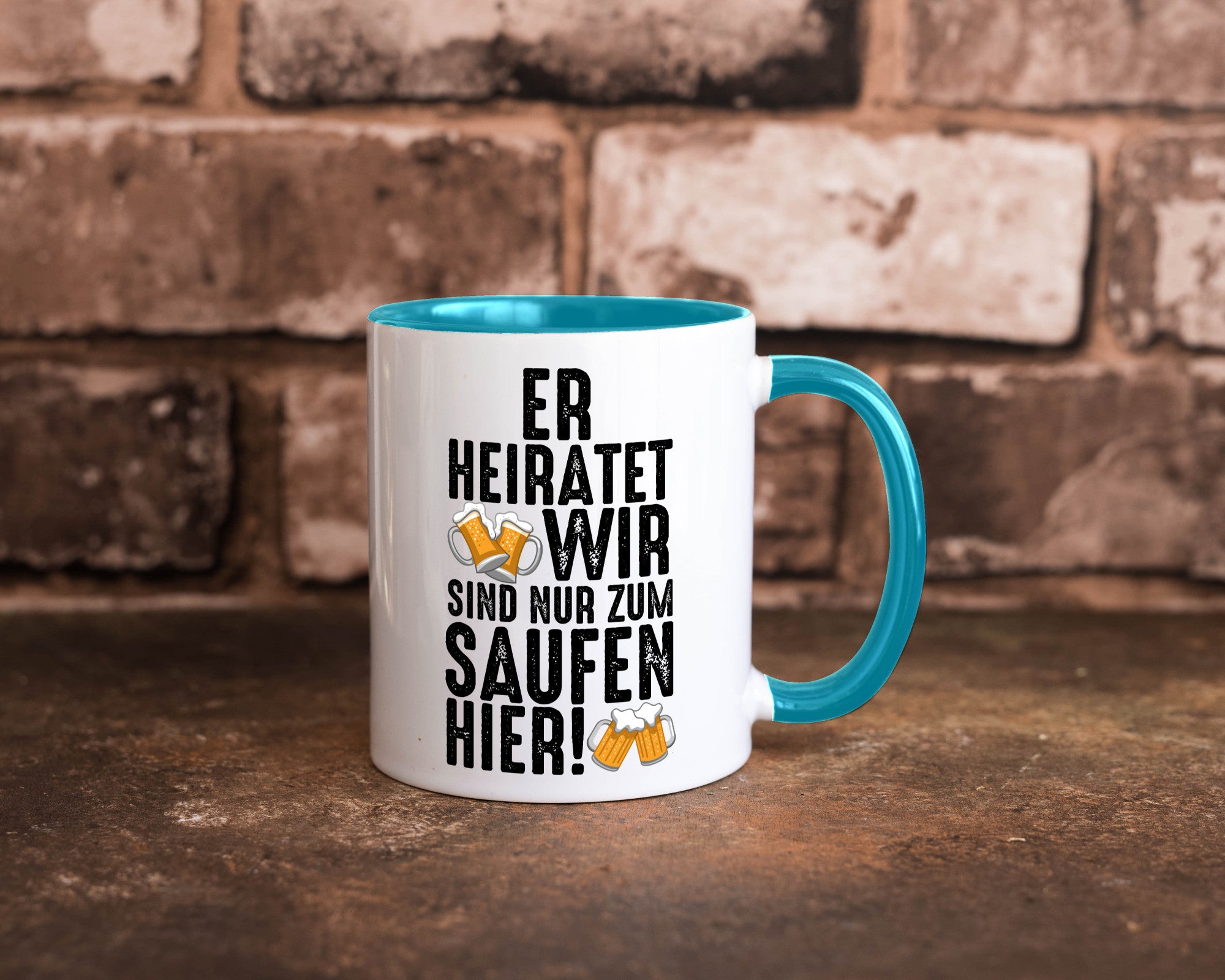 JGA | Er heiratet Junggesellenabschied Polterabend v2 lustiger Spruch Geschenk