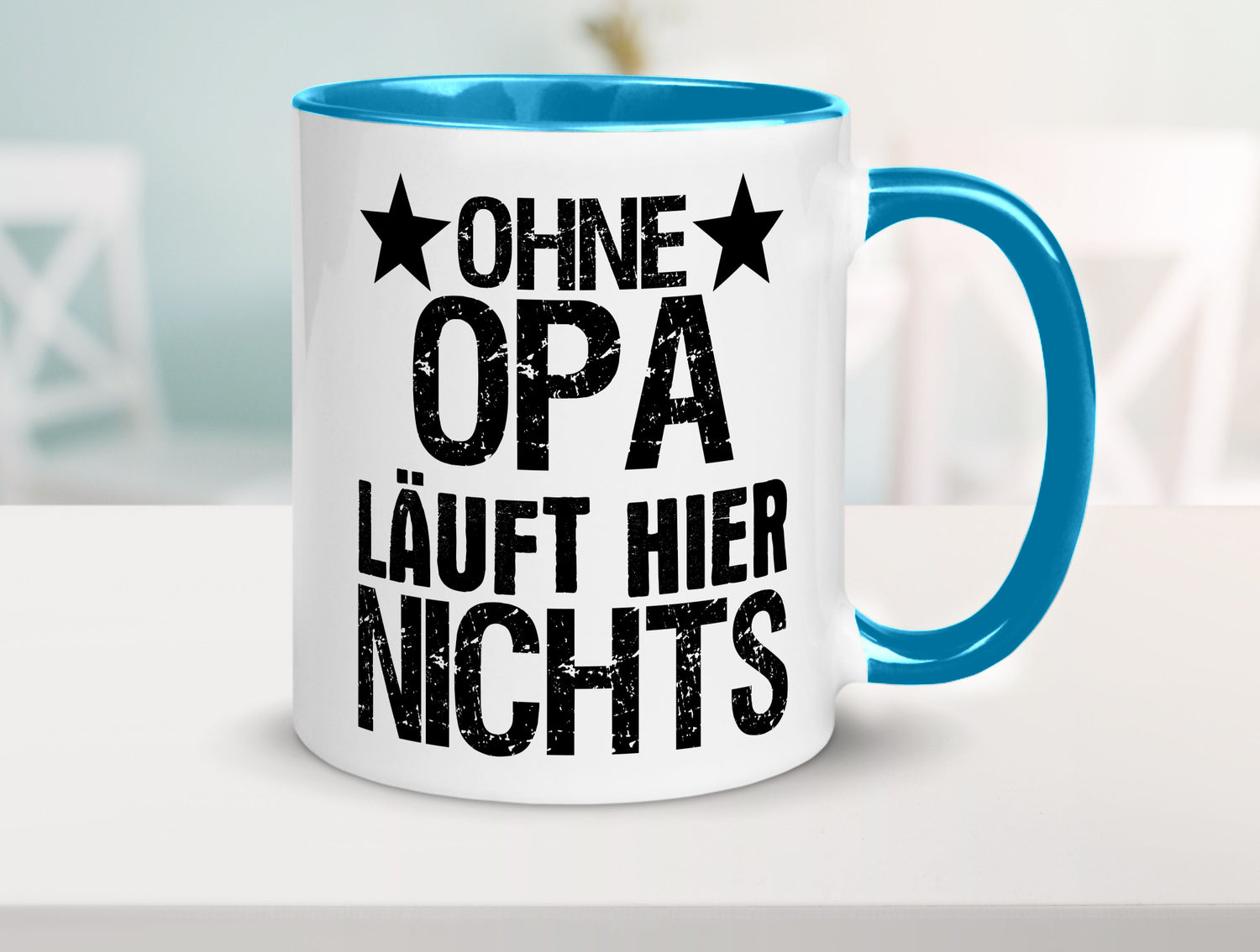 Ohne Opa läuft hier nichts | Sterne Geschenkidee Familie Humor Tasse