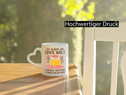 Ich träume on einer Welt | Wollverrückt Stricken Humor Geschenkidee Tasse
