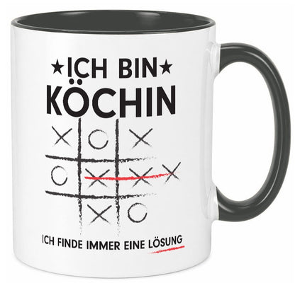 Löse Probleme: Köchin | Chefköchin Chefkoch lustig Arbeit Kollegen Büro Tasse
