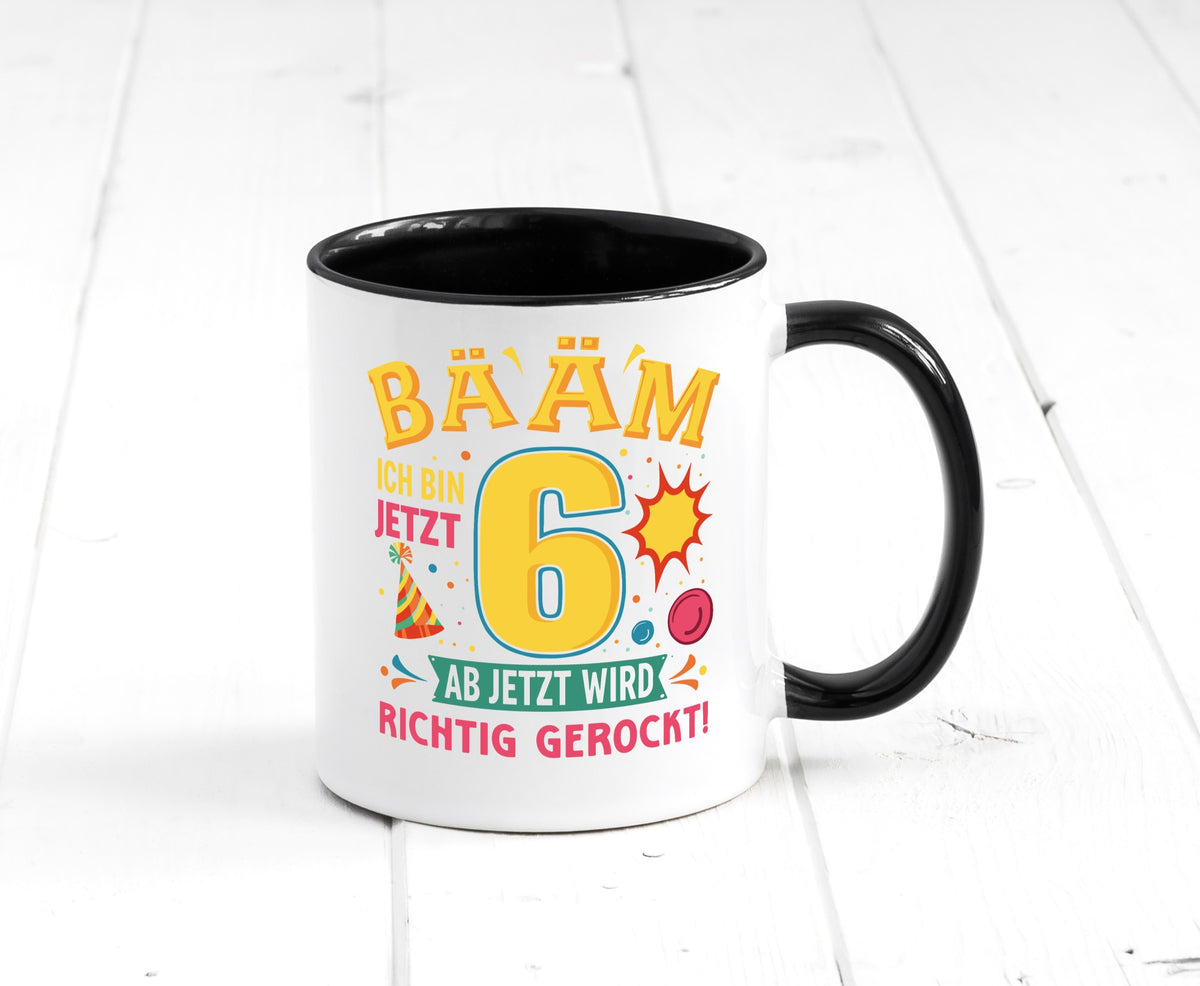 6. Geburtstag | 6 Jahre ab jetzt wird richtig gerockt lustiger Spruch Geschenk Tasse