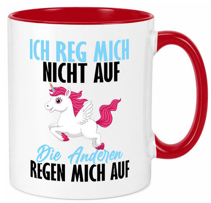 Ich reg mich nicht auf lustiger Spruch Geschenk Humor Geschenkidee Tasse