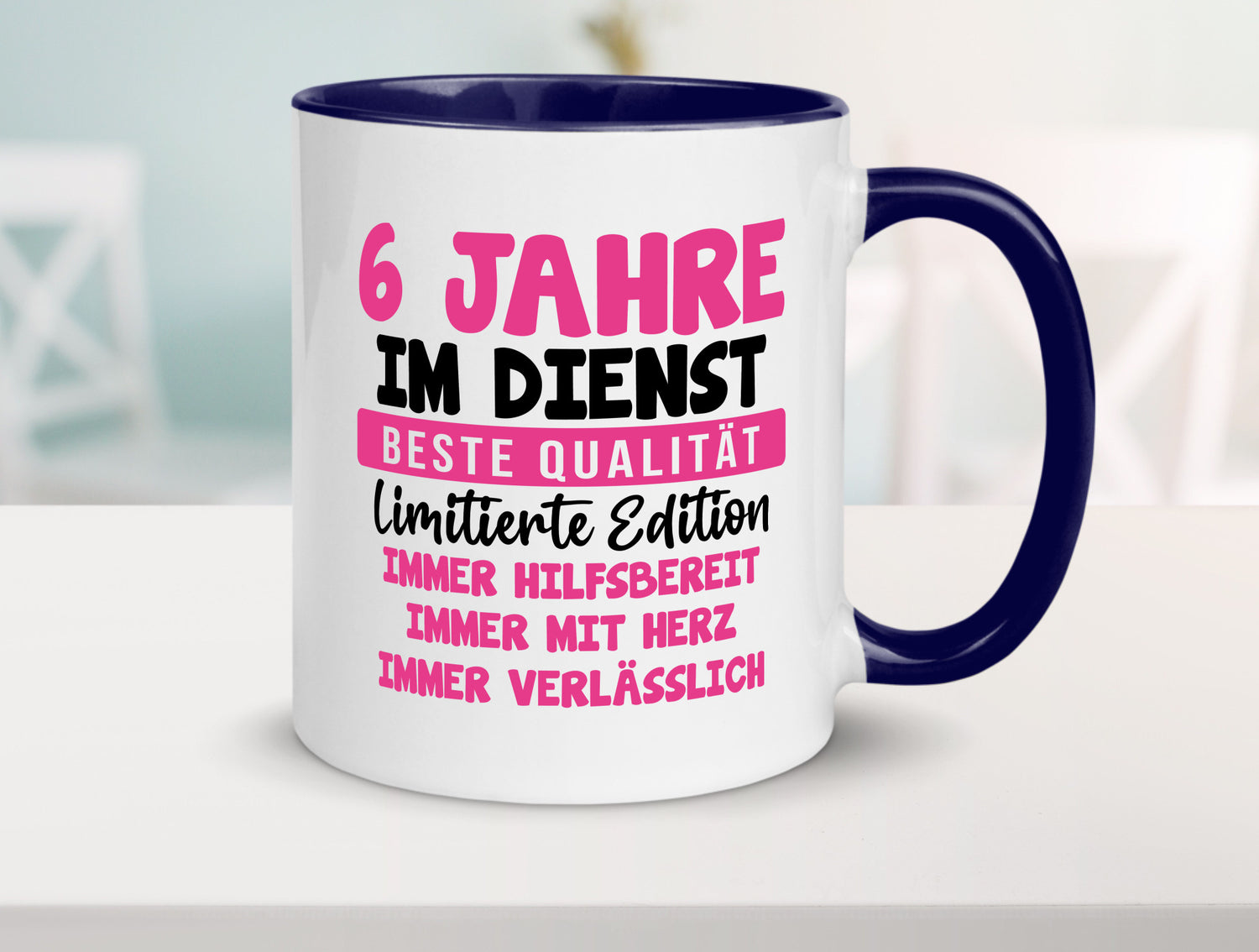6 Jahre im Dienst | Jubiläum Arbeit v10 lustiger Spruch Geschenk Kollegen Büro
