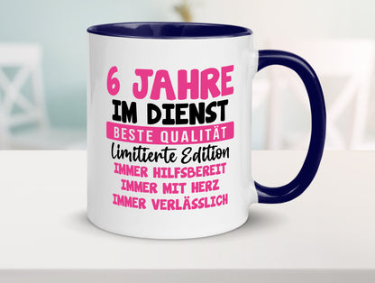 6 Jahre im Dienst | Jubiläum Arbeit v10 lustiger Spruch Geschenk Kollegen Büro