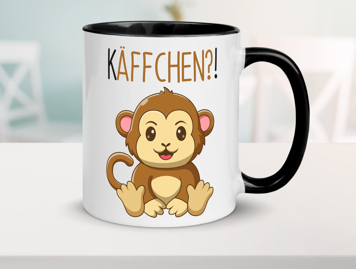 Käffchen? | süßer Affe Frauen Becher niedlich Humor Geschenkidee Tasse