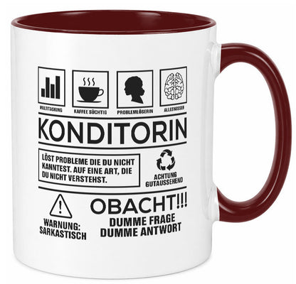 Achtung Probleme Konditorin | Konditorei lustiger Spruch Geschenk Humor