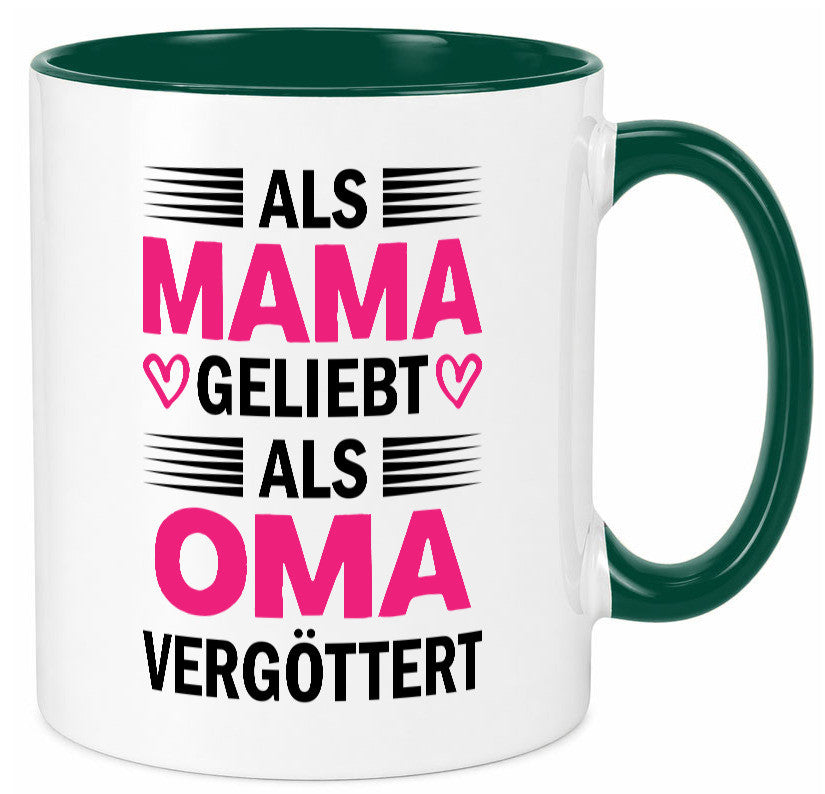 Als oma Vergöttert | Muttertag mama Großmutter Humor Familie Geschenkidee Tasse