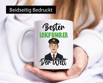 Bester Lokführer | Zug Beruf v2 Geschenkidee Arbeit Kollegen Büro Humor Tasse