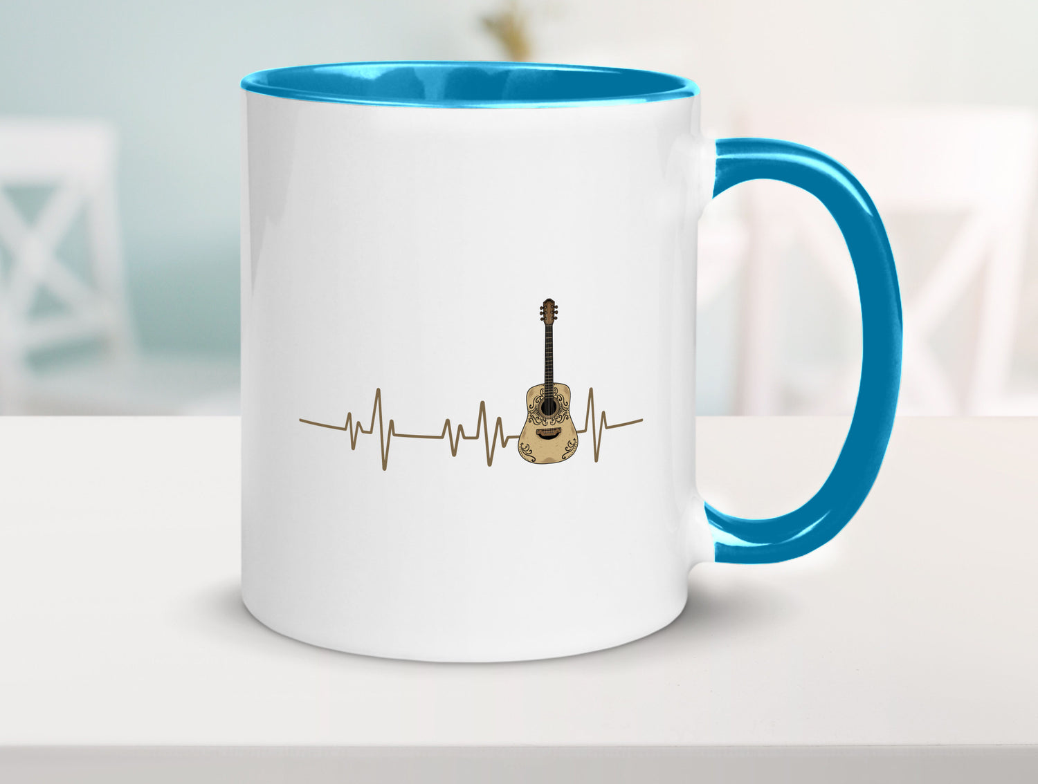 Gitarre Herzschlag | Motiv Musiker Rock Musik lustig Humor Geschenkidee