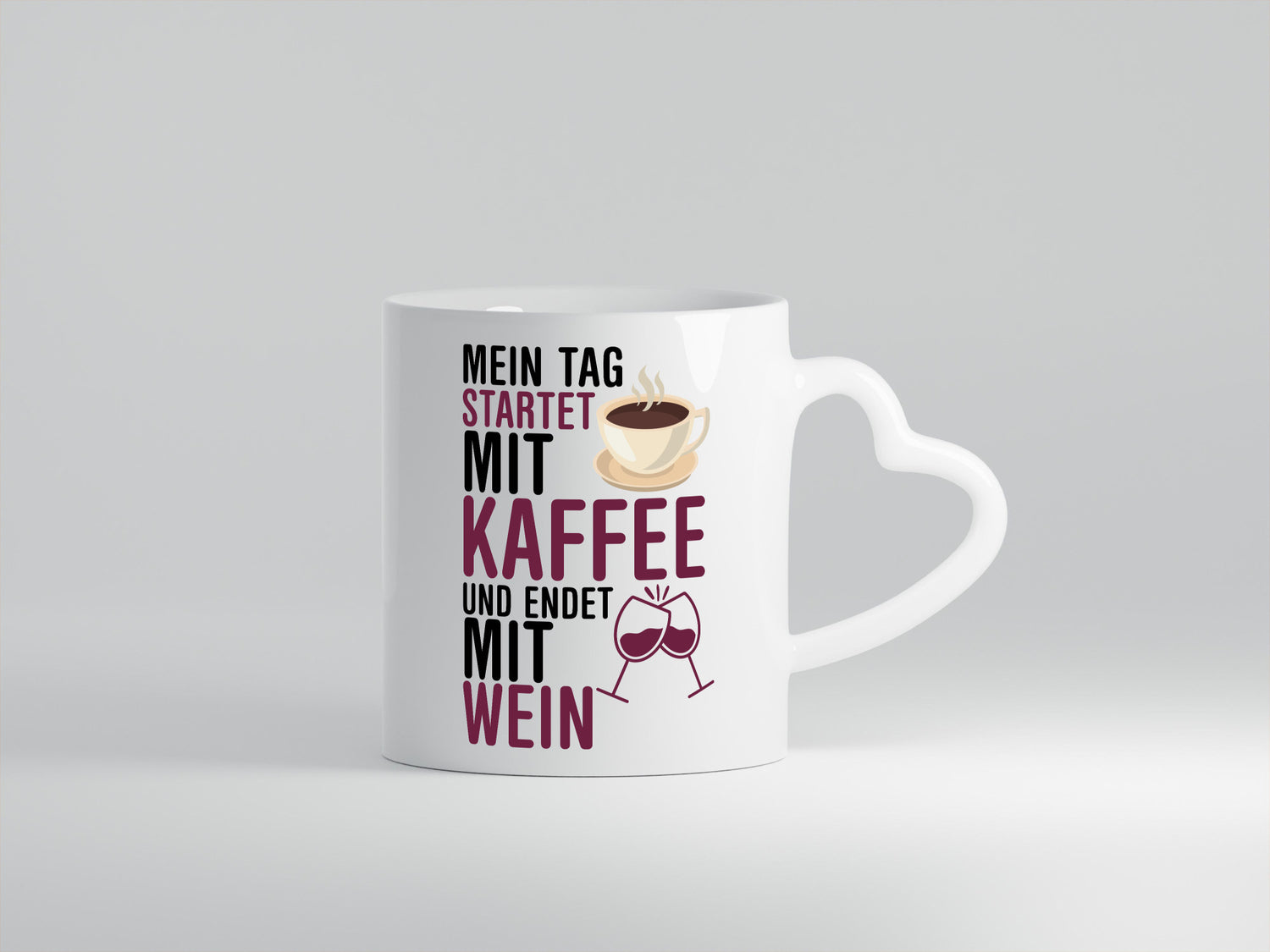 Mit Kaffe und Wein | Kaffeeliebhaber Weinliebhaber Geschenkidee Humor Tasse