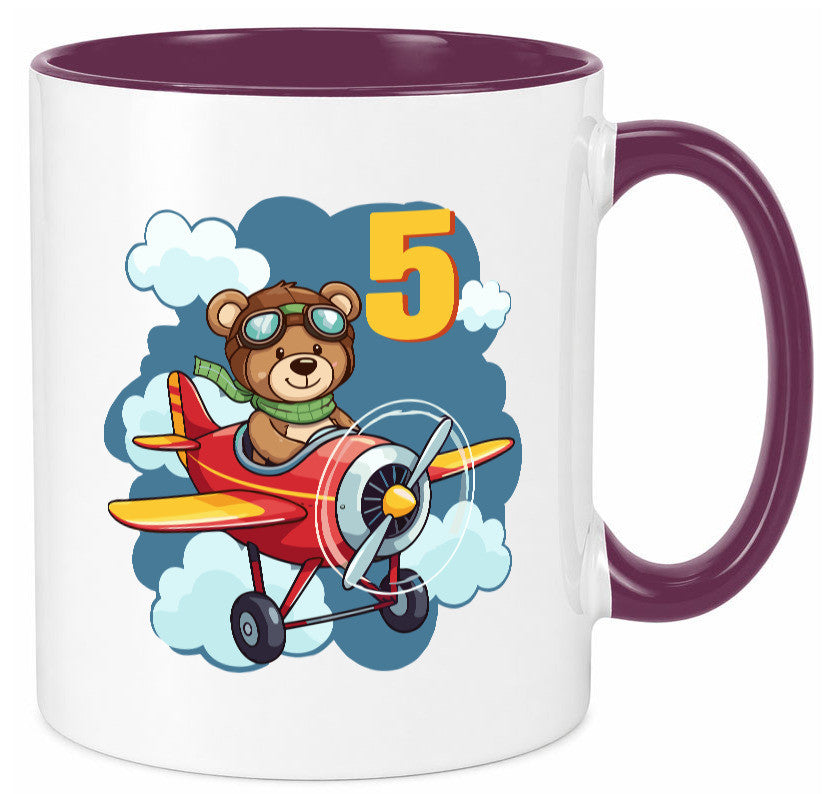 5. Geburtstag | 5 Jahre Kinder Pilot Flugzeug Geschenkidee Humor Tasse
