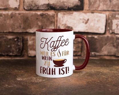 Weil es für Wein zu früh ist | Kaffeetrinker Herzschlag Humor Geschenkidee Tasse