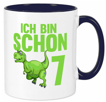 7. Geburtstag | 7 Jahre Dino Dinosaurier Humor Geschenkidee Tasse