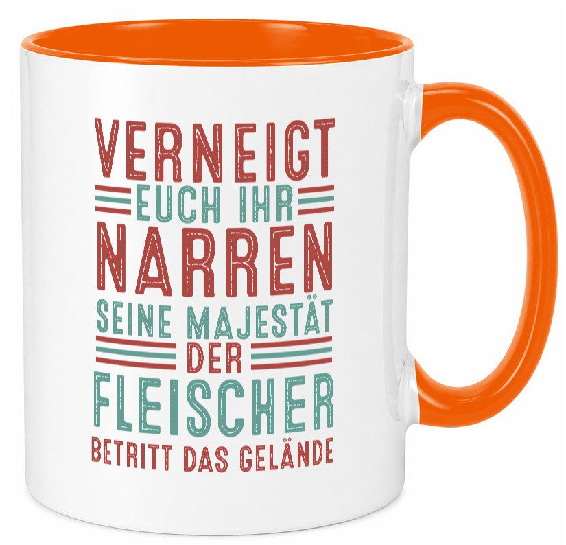 Verneigt euch: Fleischer | Schlachterei v2 lustig Humor Geschenkidee Geschenk Tasse