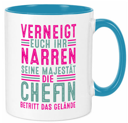 Verneigt euch: Chefin | Führungskraft Vorgesetzte v2 Humor Arbeit Kollegen Büro Tasse