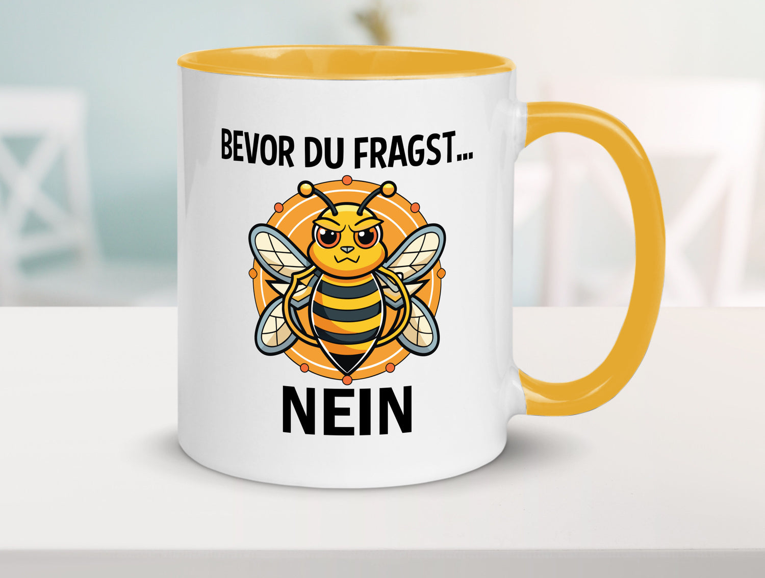 Bevor du fragst... Nein | Hummeln v2 lustig Humor Geschenkidee Geschenk Tasse