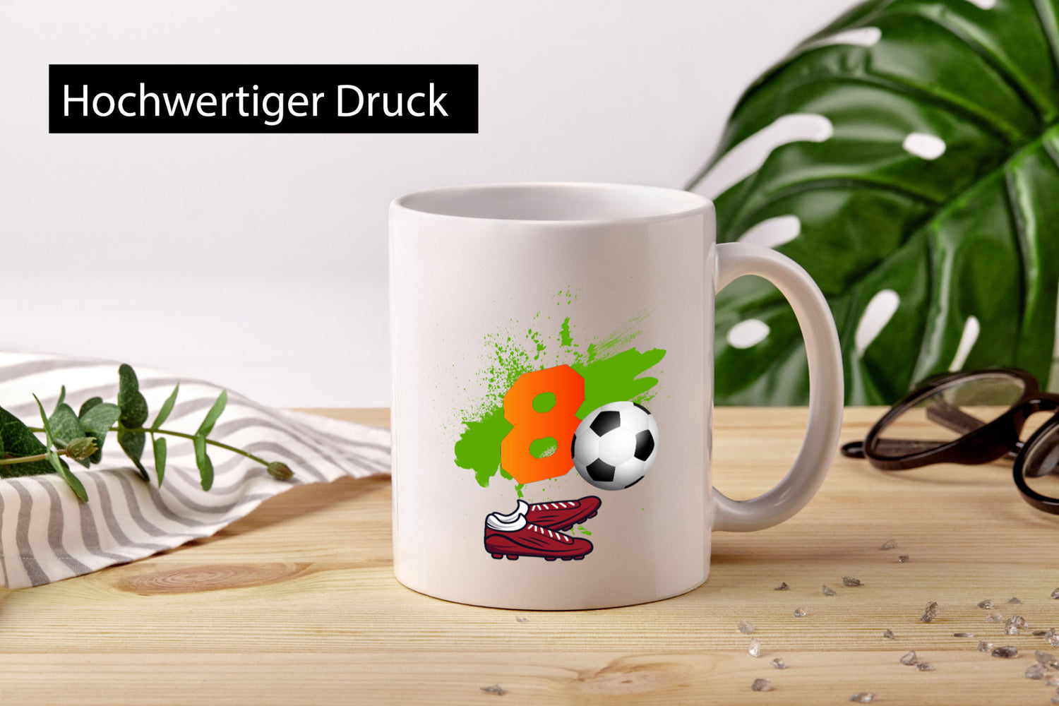 8. Geburtstag | Jungen Fußball Fußballspieler lustig Geschenkidee Geschenk Tasse