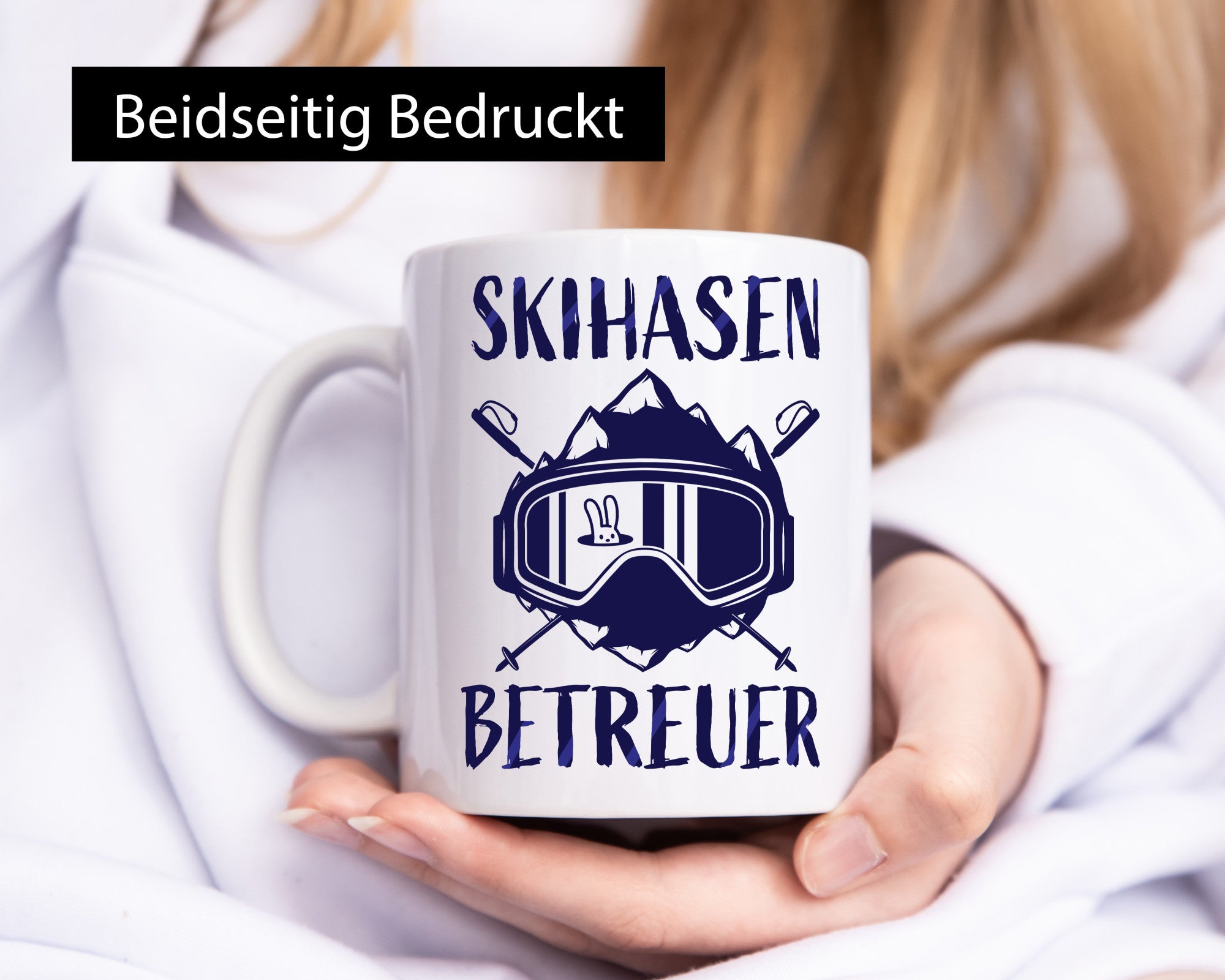 Skihasen Betreuer | Ski-Brille Berge Ski-Stöcke Geschenkidee Humor Tasse