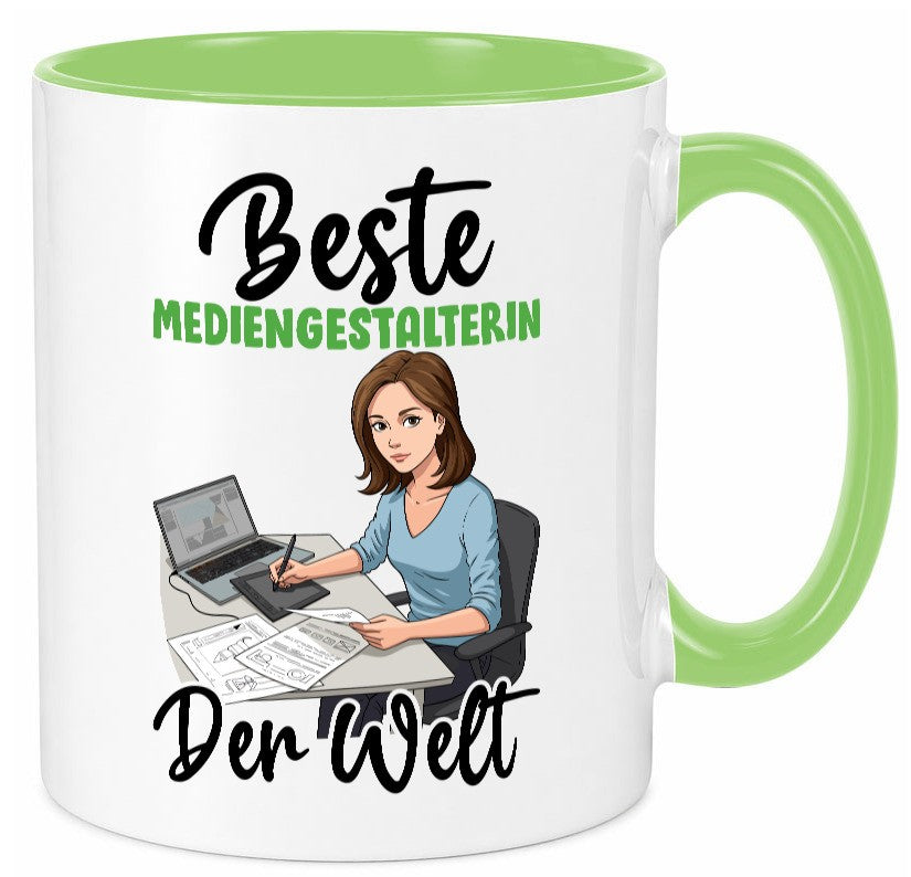 Beste Mediengestalterin | Medien v2 Geschenk Humor Geschenkidee lustiger Spruch Tasse