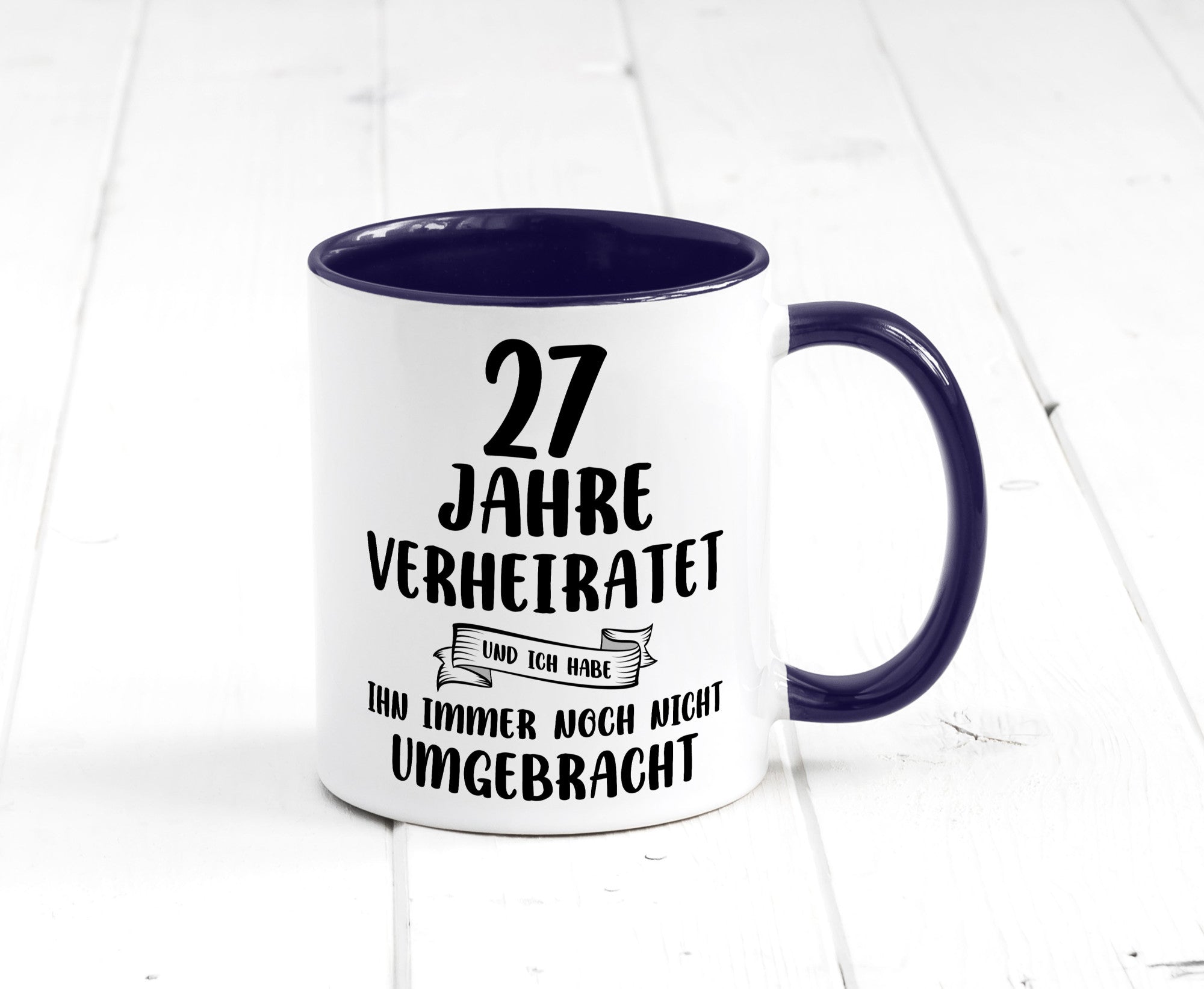 27 Jahre Verheiratet, immer noch am Leben! Geschenkidee Humor Tasse