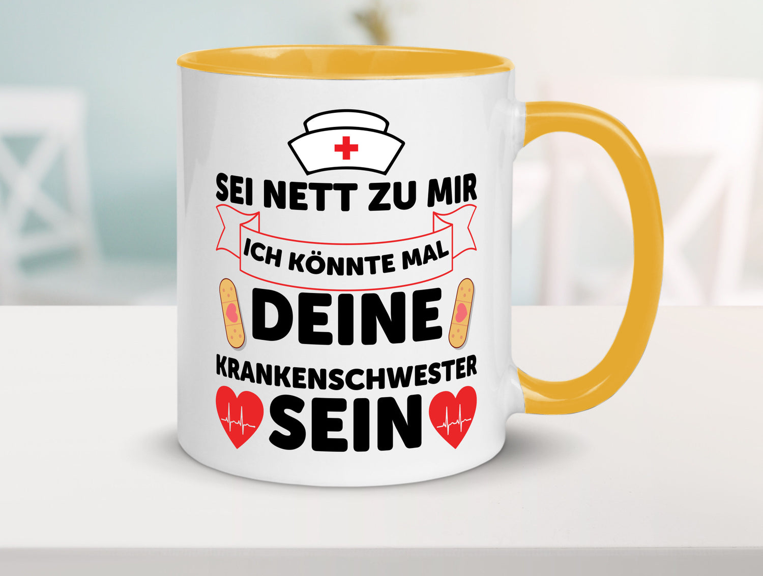 Ich könnte deine Krankenschwester sein | Pflegekraft Geschenkidee Humor Tasse