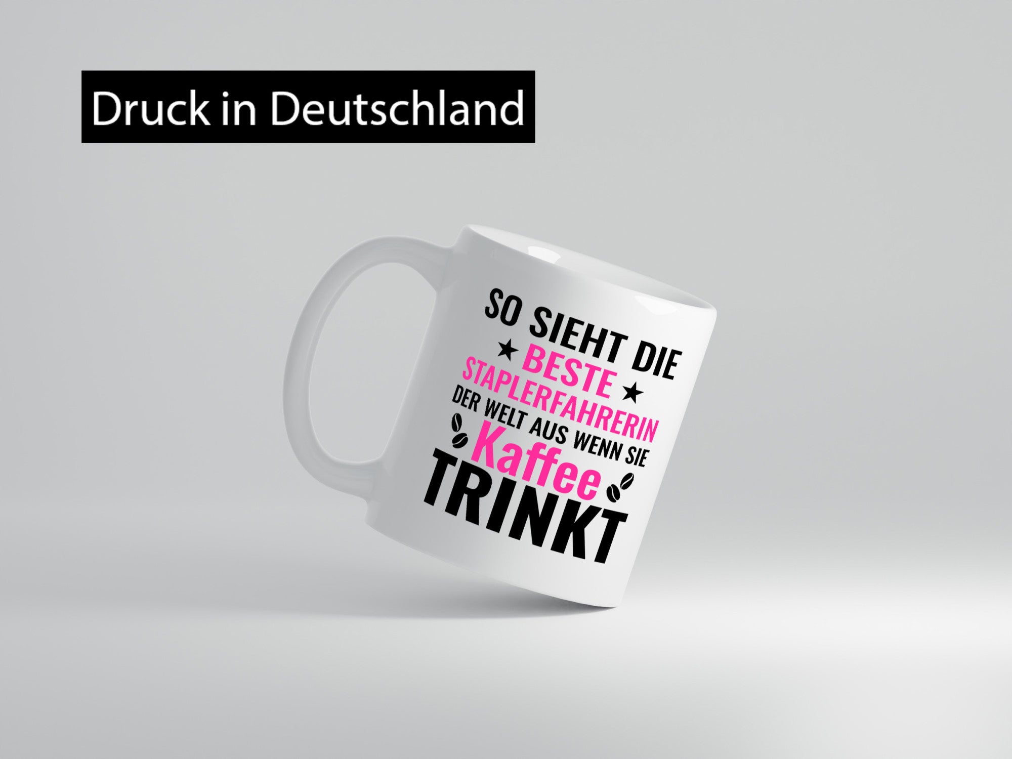 Kaffee trinkt: Staplerfahrerin | Gabelstapler Geschenk Humor Geschenkidee