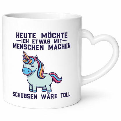 Heute möchte ich Menschen schubsen | Einhorn v2 Geschenk Humor Geschenkidee