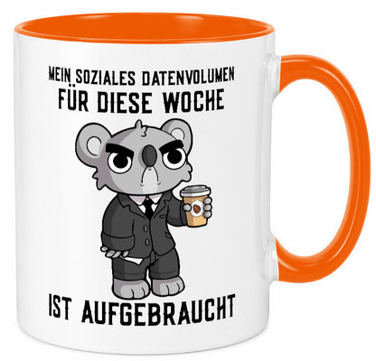 Soziales Datenvolumen | wütender Bär Einzelgänger Nerd Geschenkidee Humor Tasse